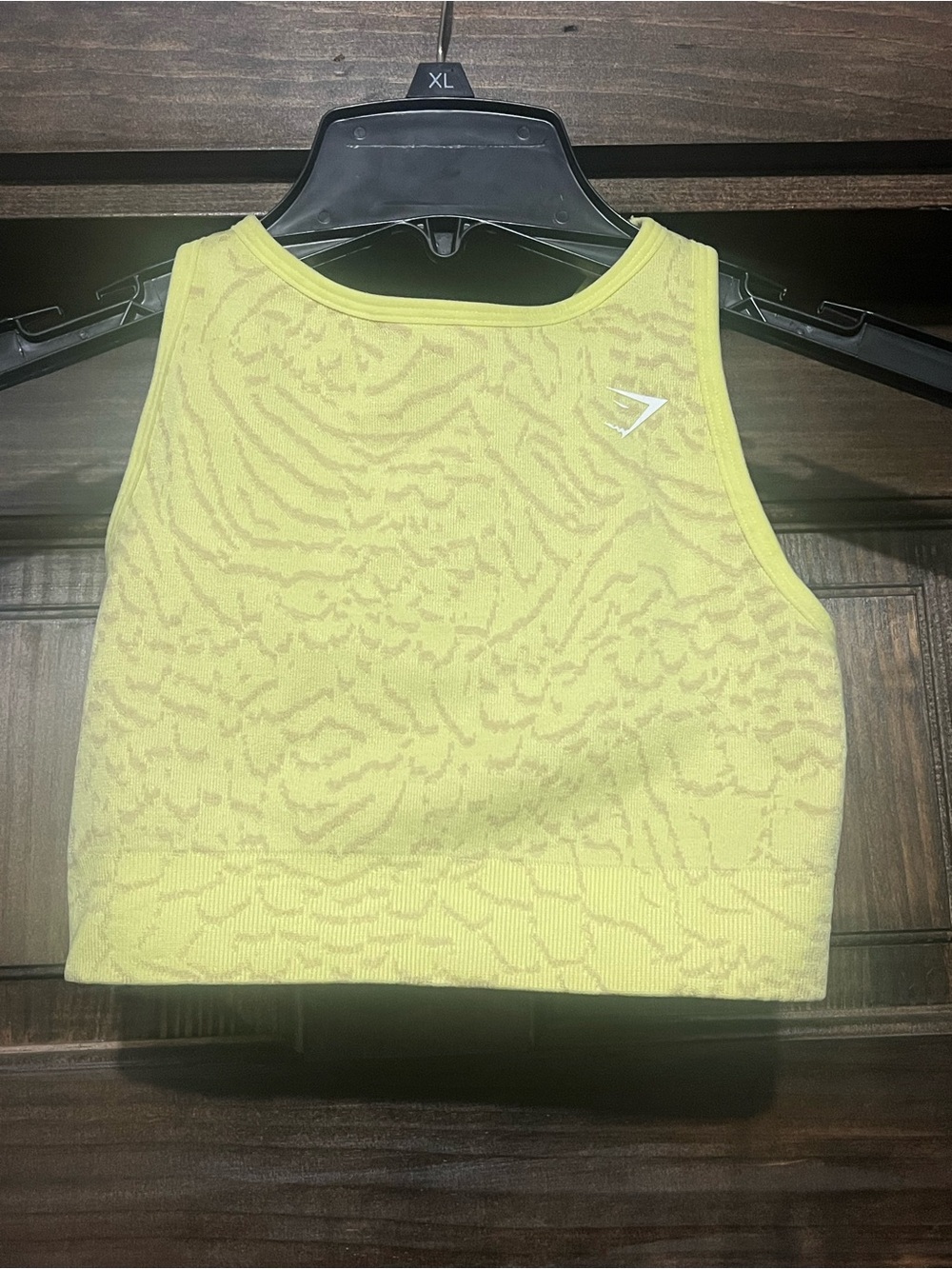 NWOT Gymshark Women’s animal print Yellow Seamless Crop Tank